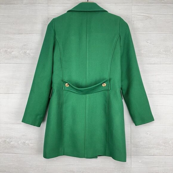 Zara Buttoned Tailored Coat XS Kelly Green Double Breasted Blogger Favorite - Picture 6 of 16